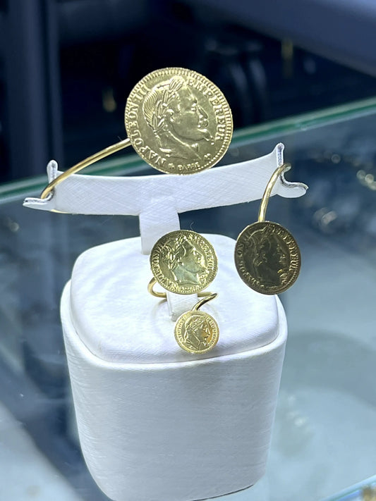 ✨ ديو لويز فضة مشللة بالذهب